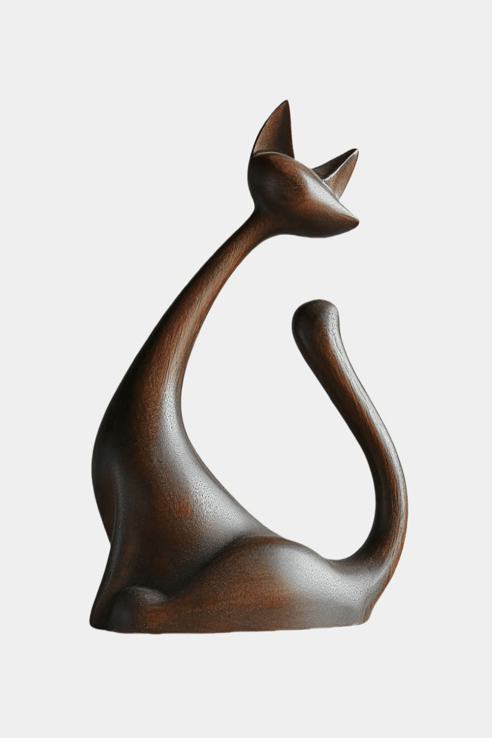 Elegant Wooden Cat Sculpture #ACF 035