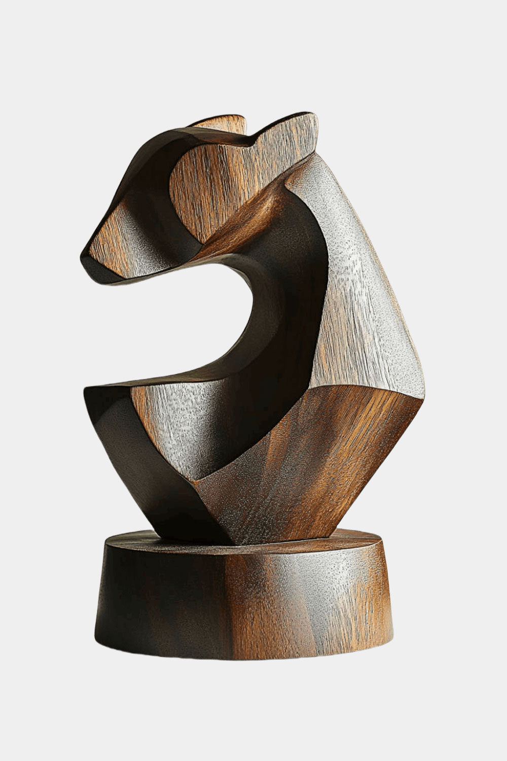 Geometric Wooden Horse Sculpture #ACF 043