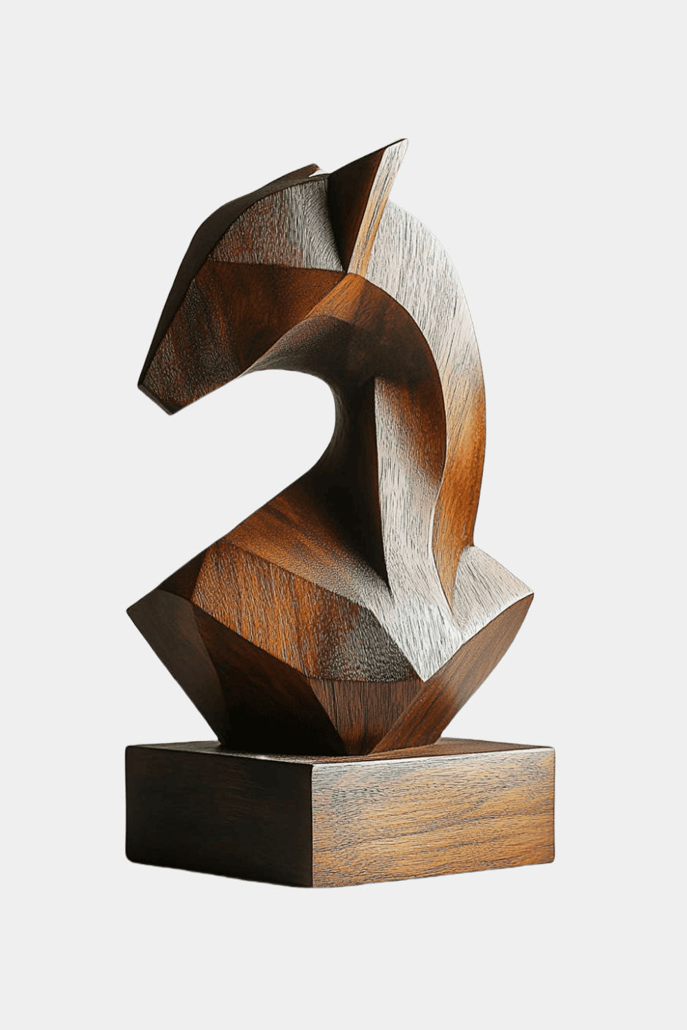 Geometric Wooden Horse Sculpture #ACF 045