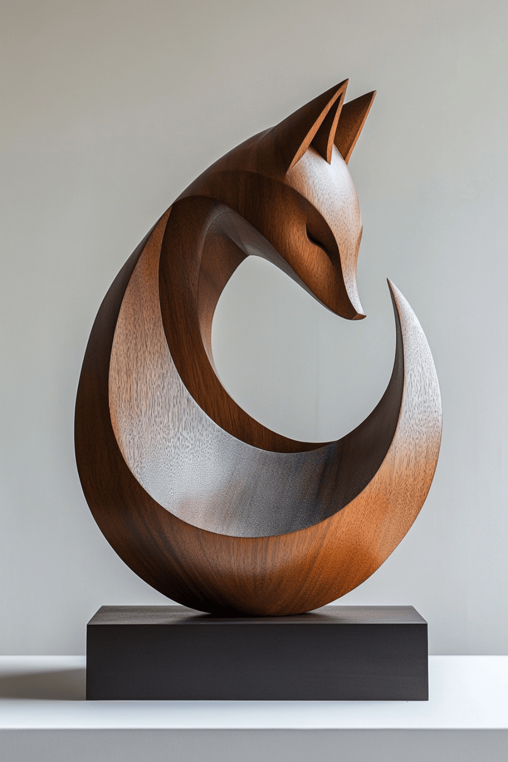 Abstract Wooden Fox Sculpture #ACF 052