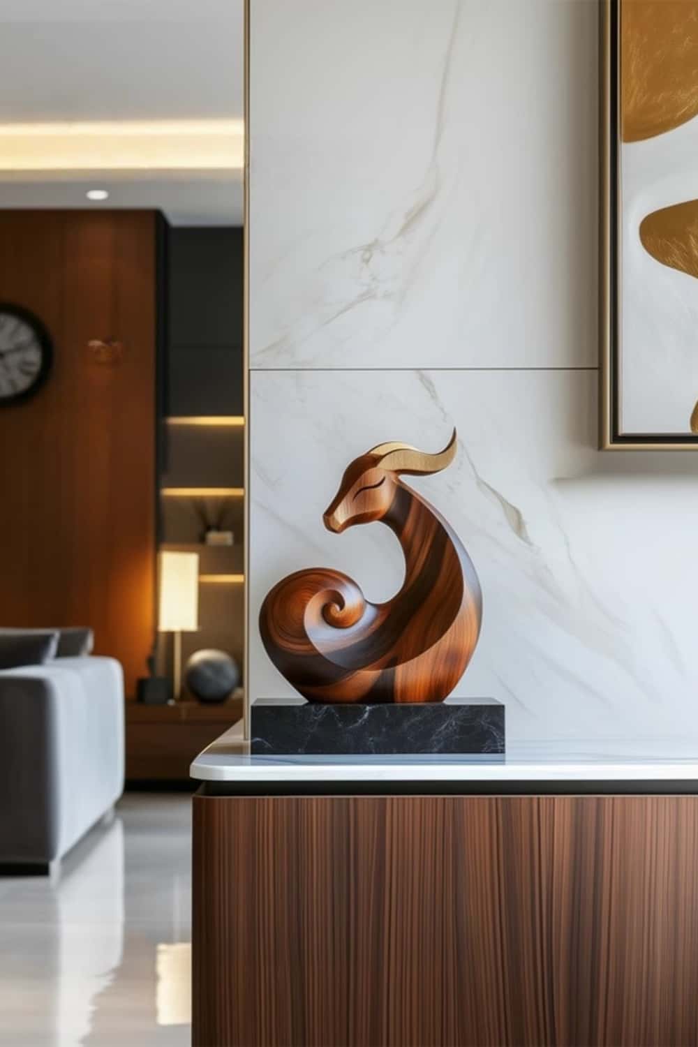 Abstract Wooden Bull Sculpture #ACF 057
