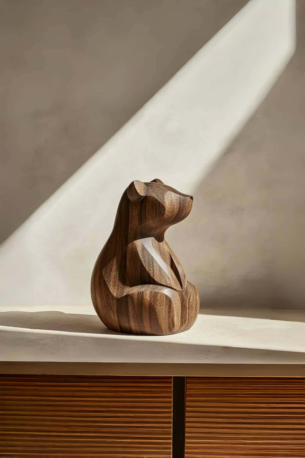 Minimalist Wooden Bear Sculpture #ACF 062