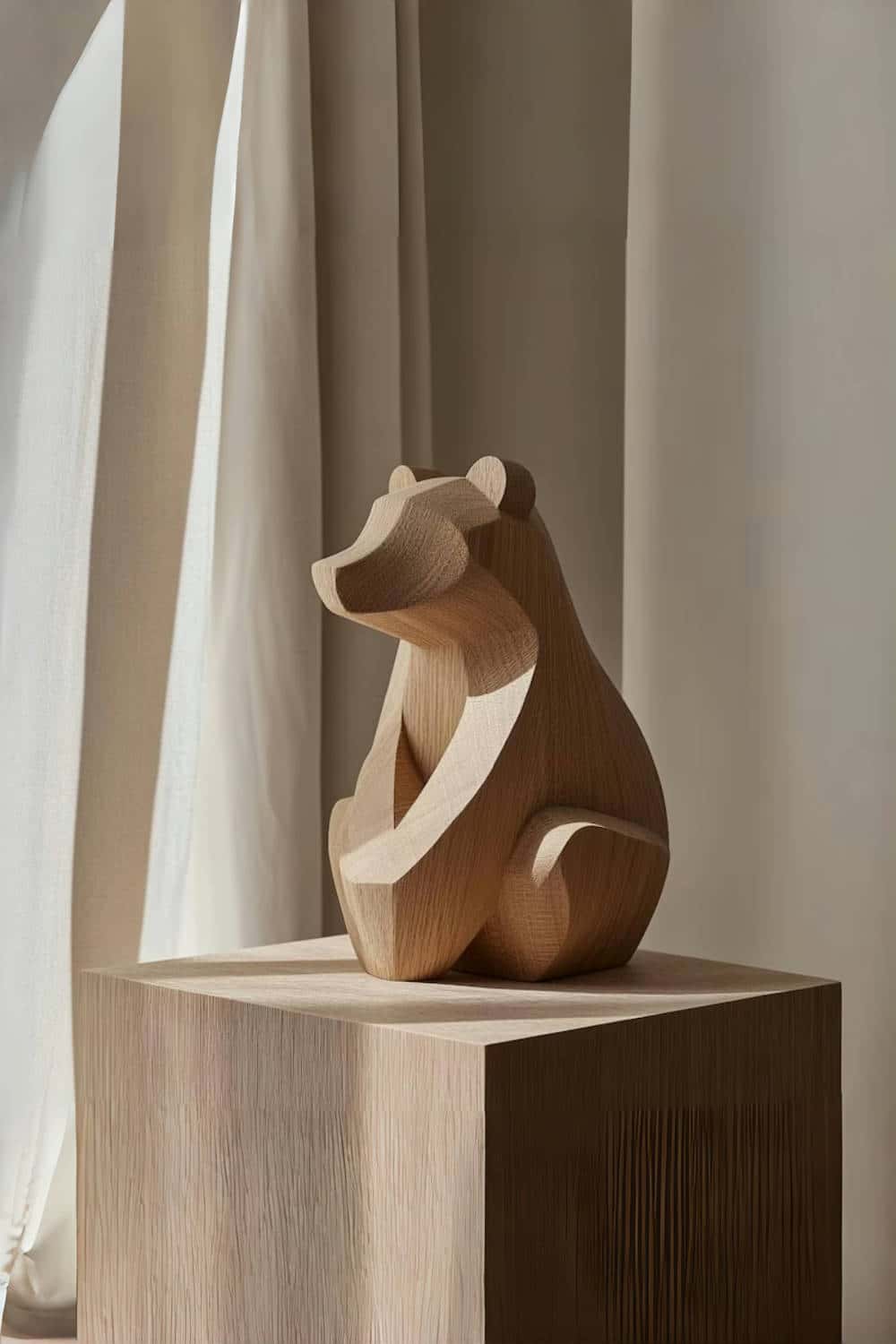 Minimalist Wooden Hugging Bear #ACF 064