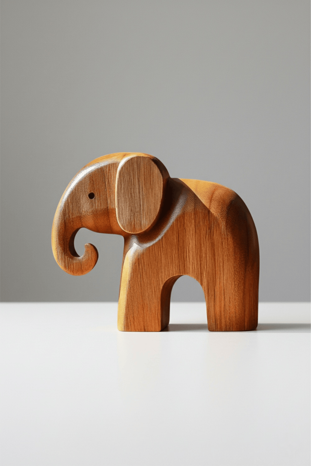 Minimalist Wooden Elephant Sculpture #ACF 038