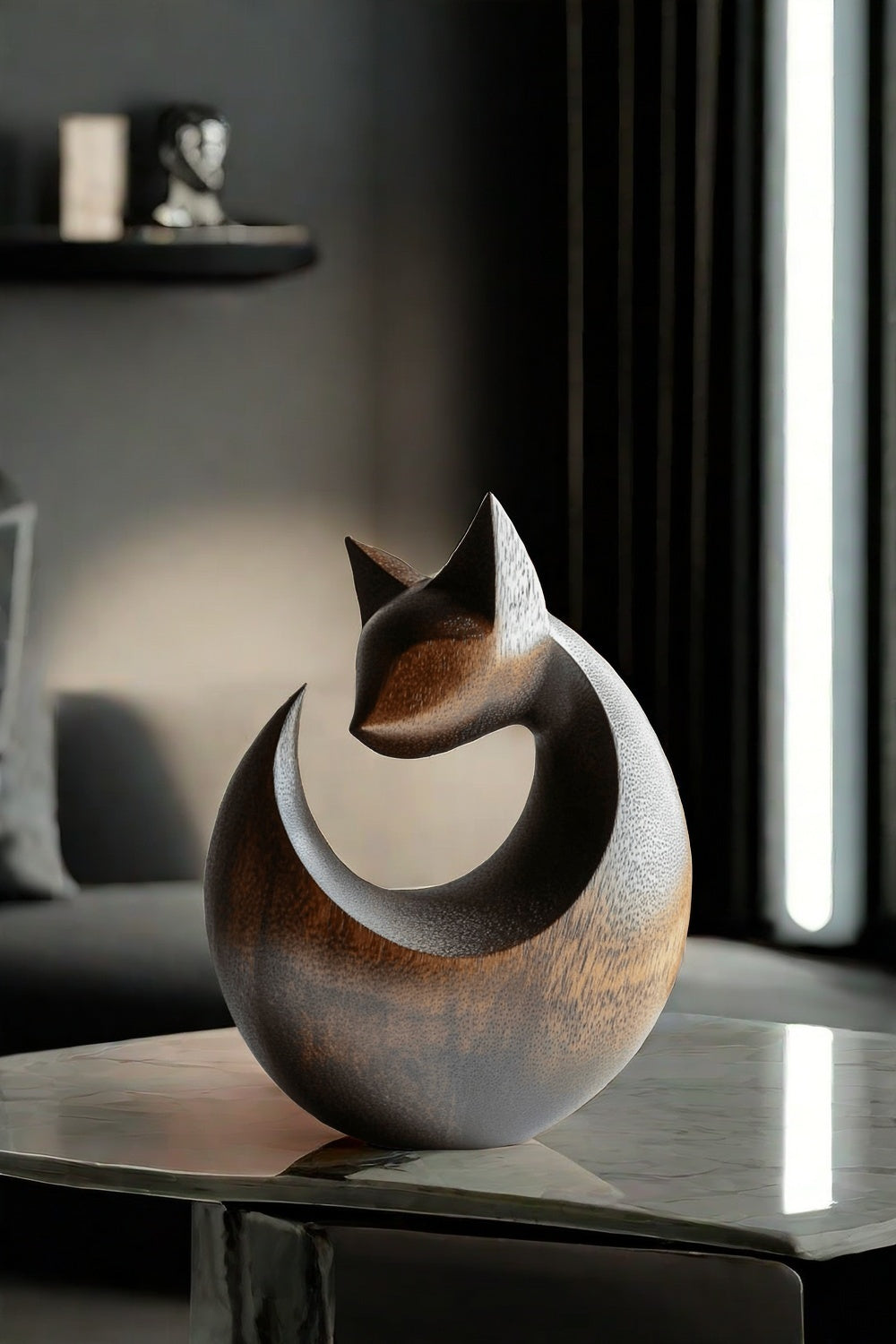 Modern Wooden Cat Sculpture #ACF 030