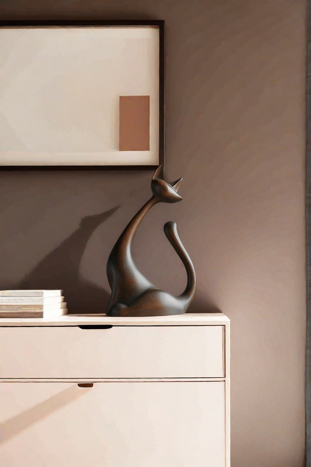 Elegant Wooden Cat Sculpture #ACF 035