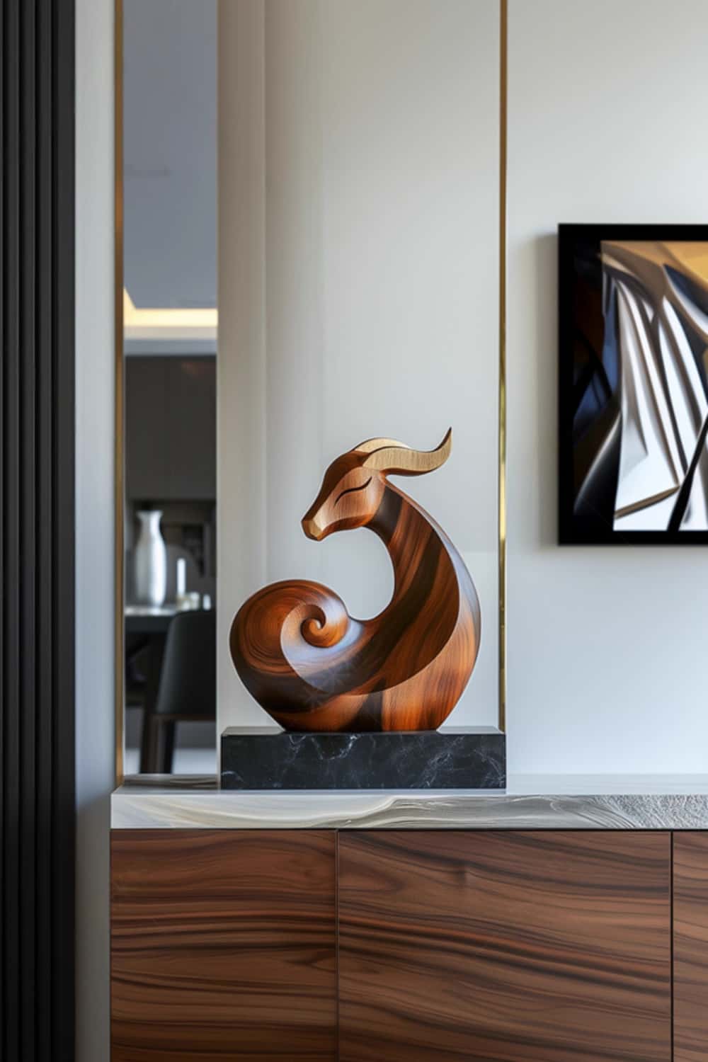 Abstract Wooden Bull Sculpture #ACF 057