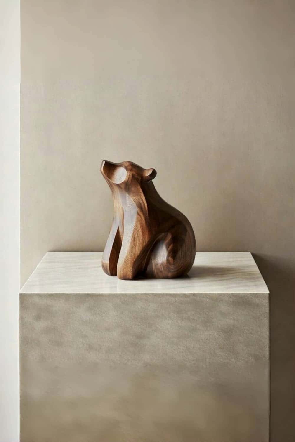 Minimalist Wooden Bear Sculpture #ACF 063