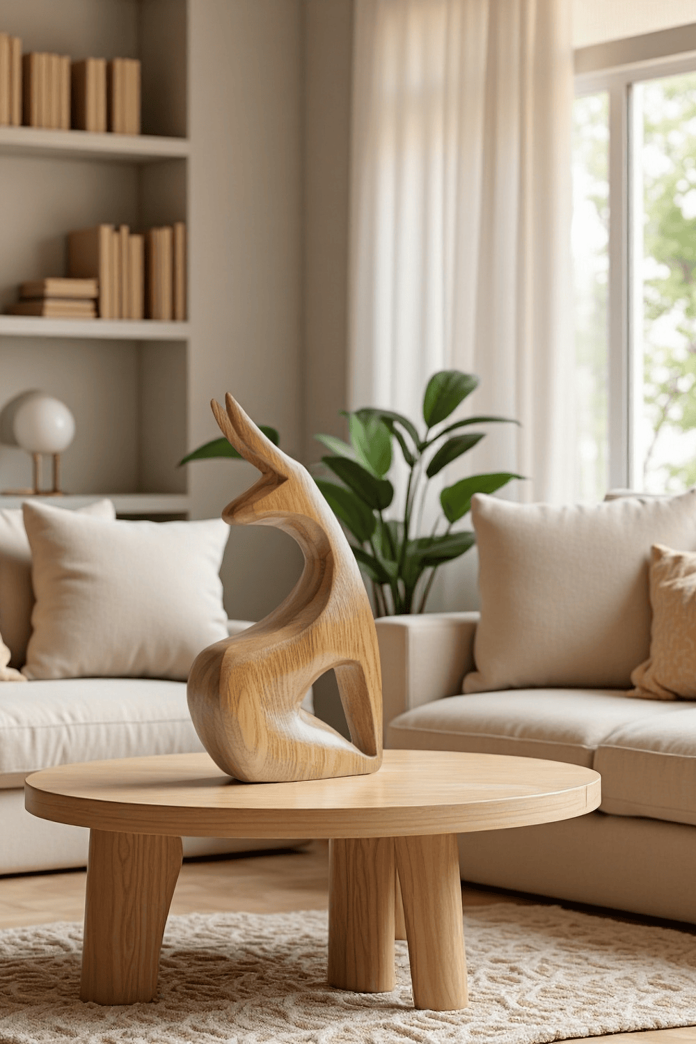 Minimalist Wooden Rabbit Sculpture #ACF 066