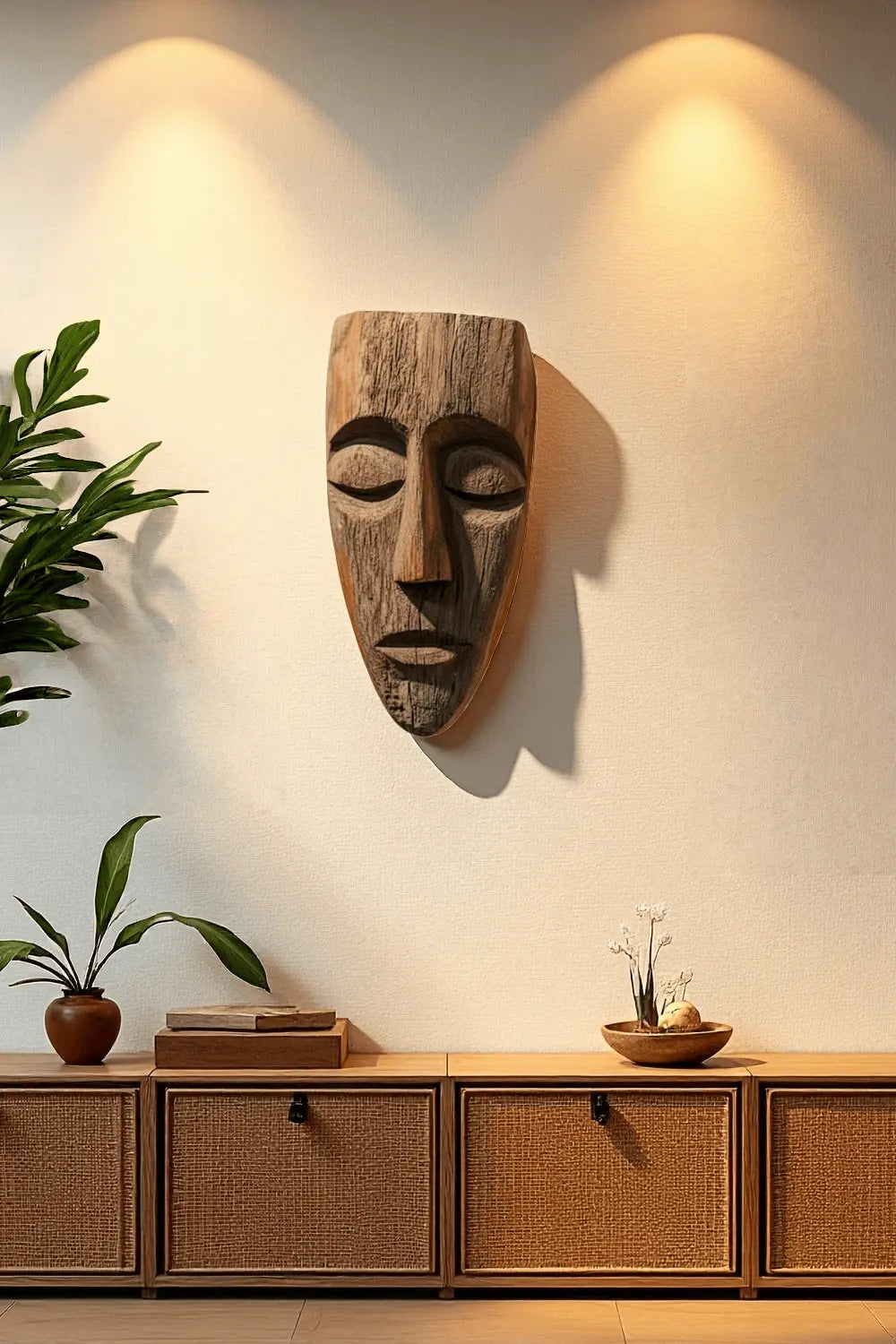 Large Rustic Wooden Mask #ACF 013