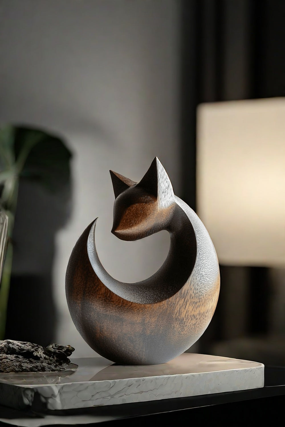 Modern Wooden Cat Sculpture #ACF 030
