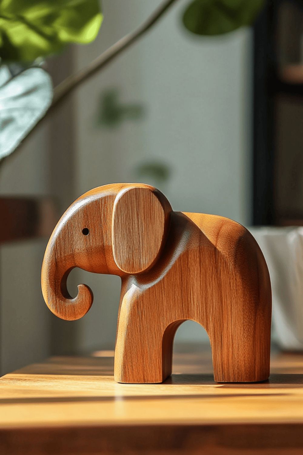 Minimalist Wooden Elephant Sculpture #ACF 038