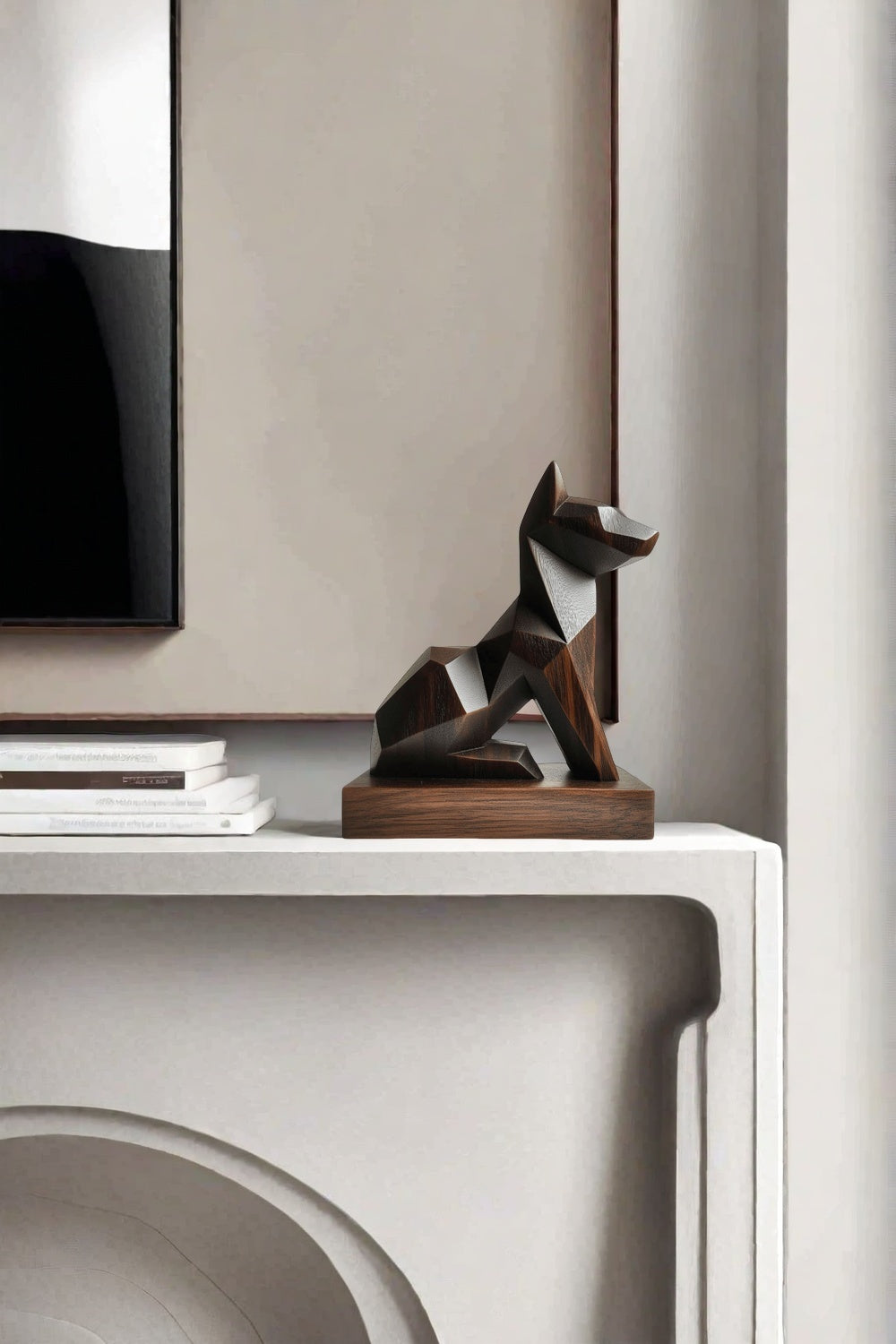 Geometric Wooden Dog Sculpture #ACF 050