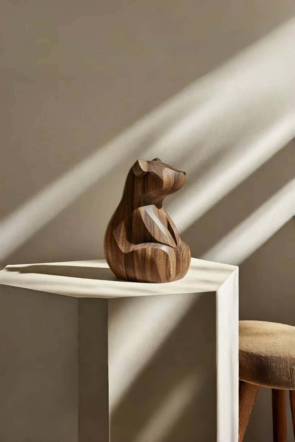 Minimalist Wooden Bear Sculpture #ACF 062