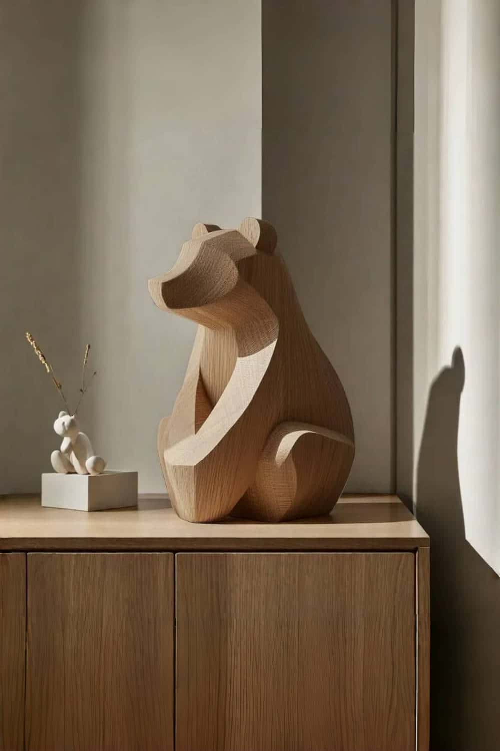Minimalist Wooden Hugging Bear #ACF 064