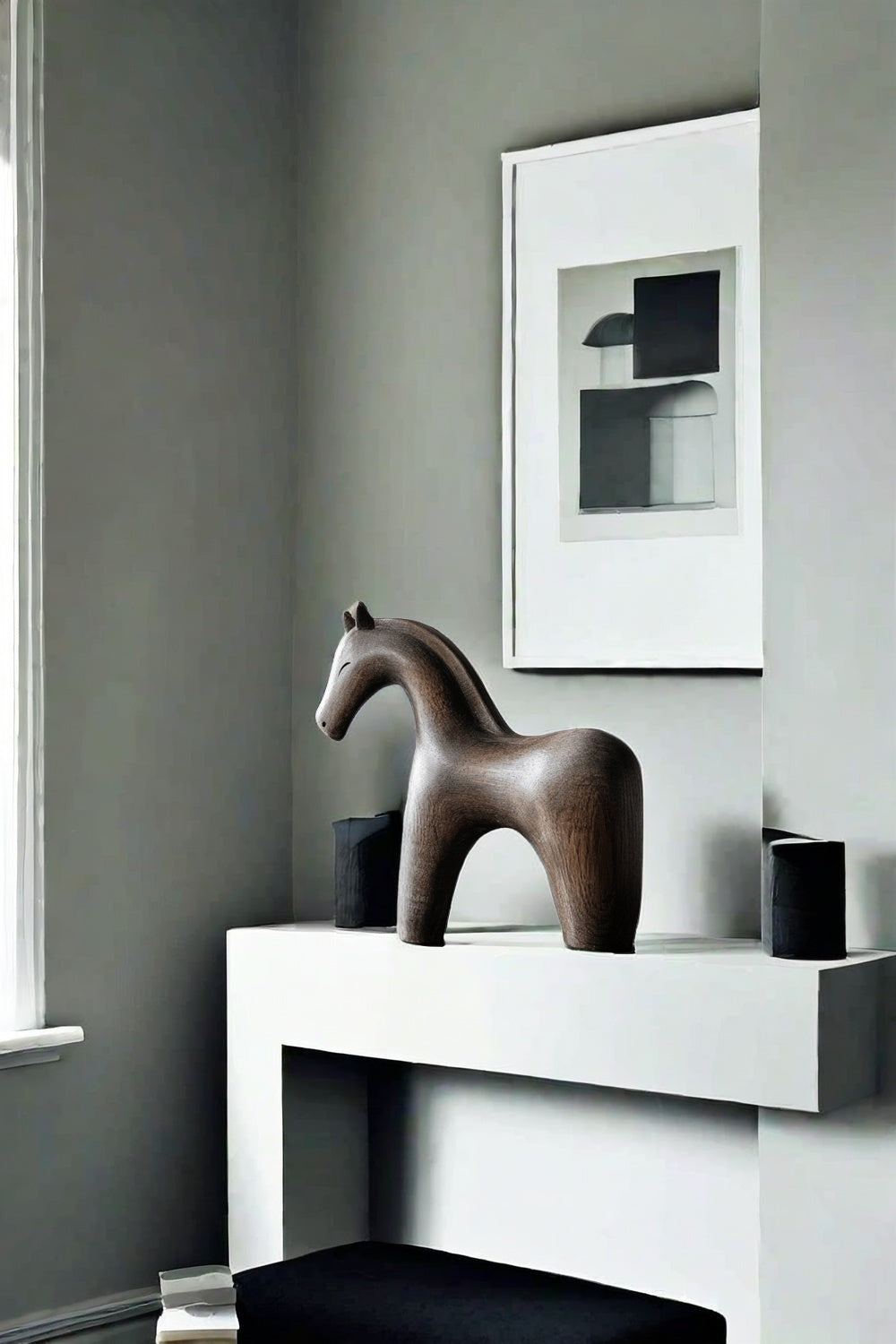 Minimalist Wooden Horse Sculpture #ACF 027