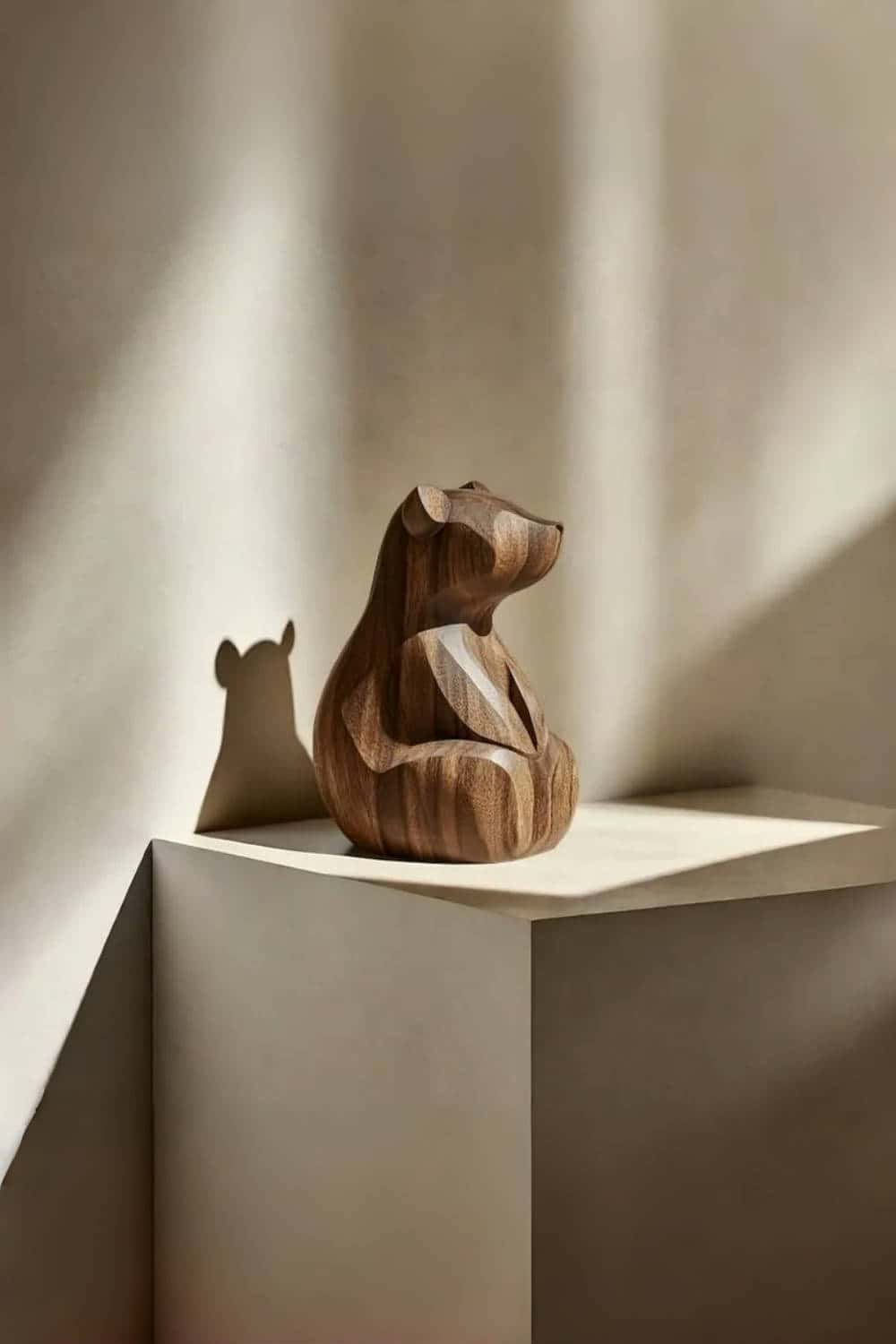Minimalist Wooden Bear Sculpture #ACF 062