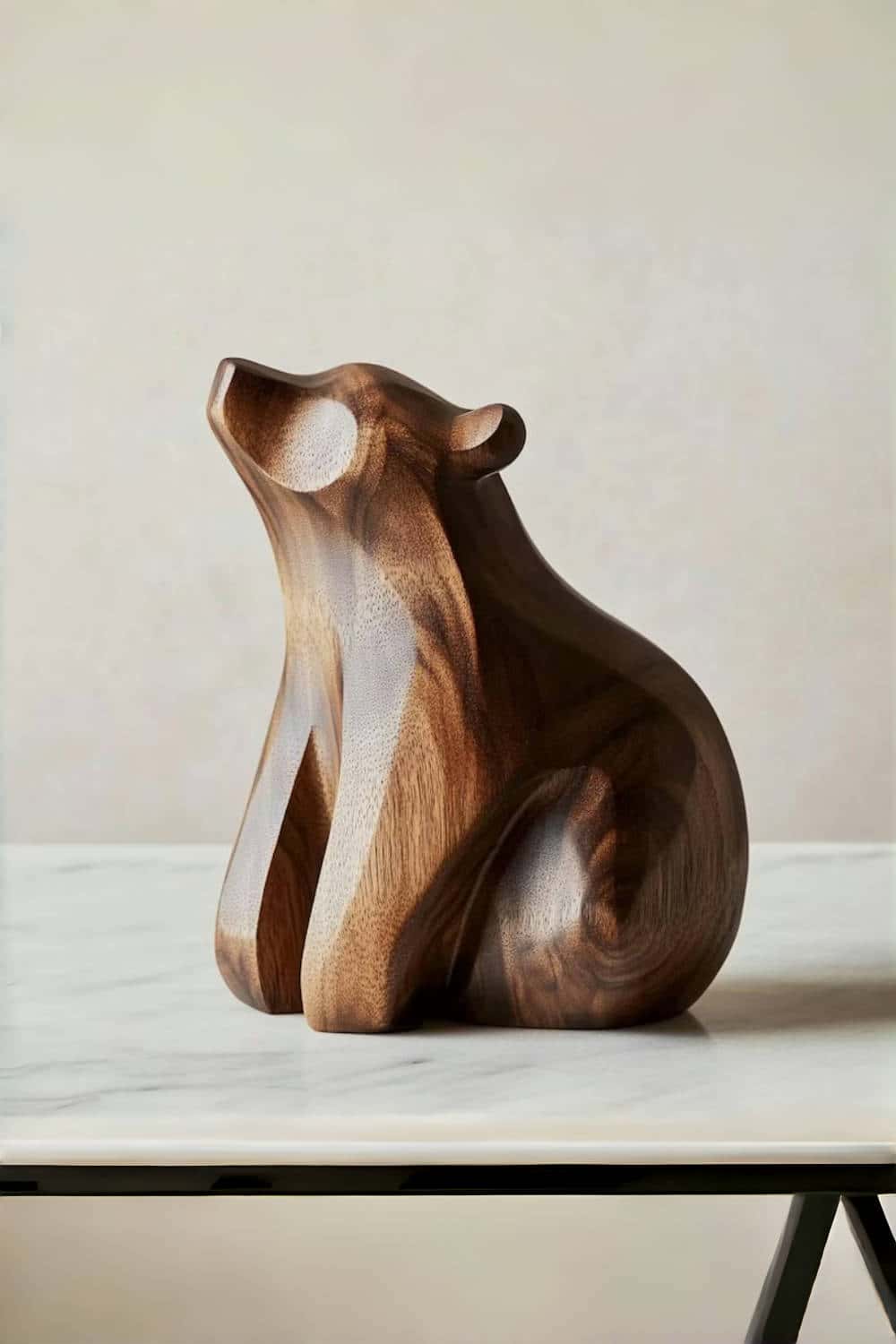 Minimalist Wooden Bear Sculpture #ACF 063