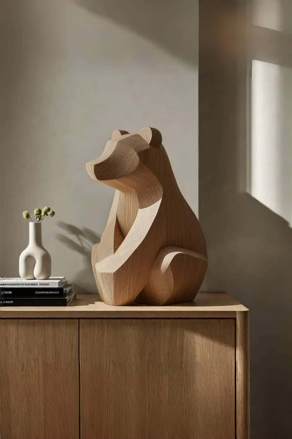 Minimalist Wooden Hugging Bear #ACF 064