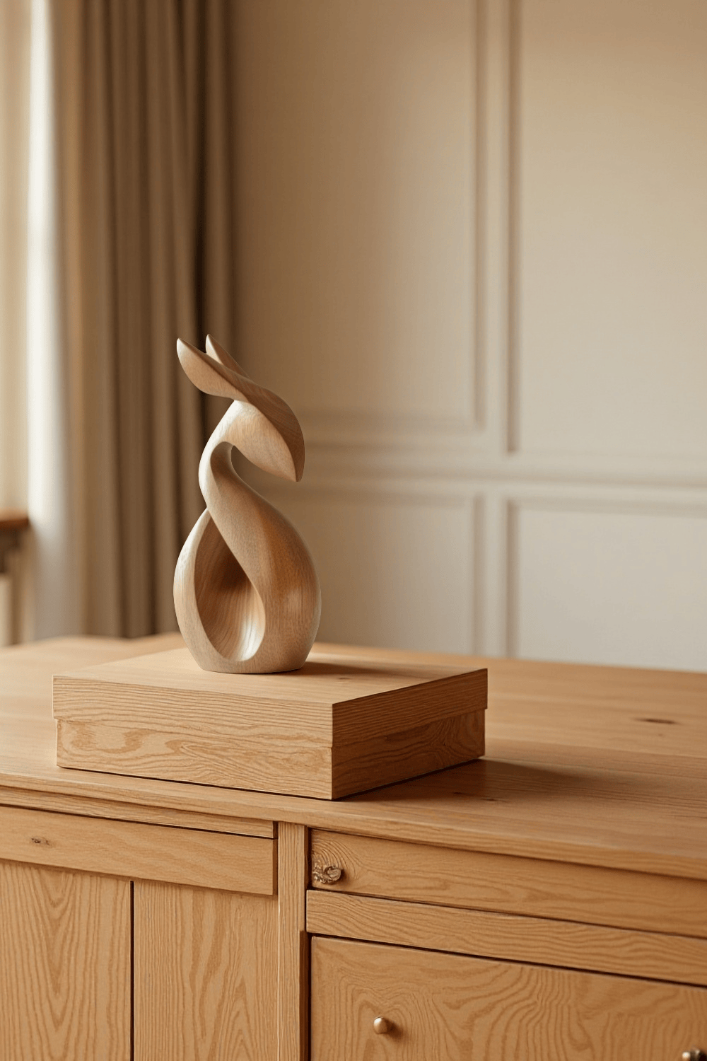 Minimalist Wooden Rabbit Sculpture #ACF 067