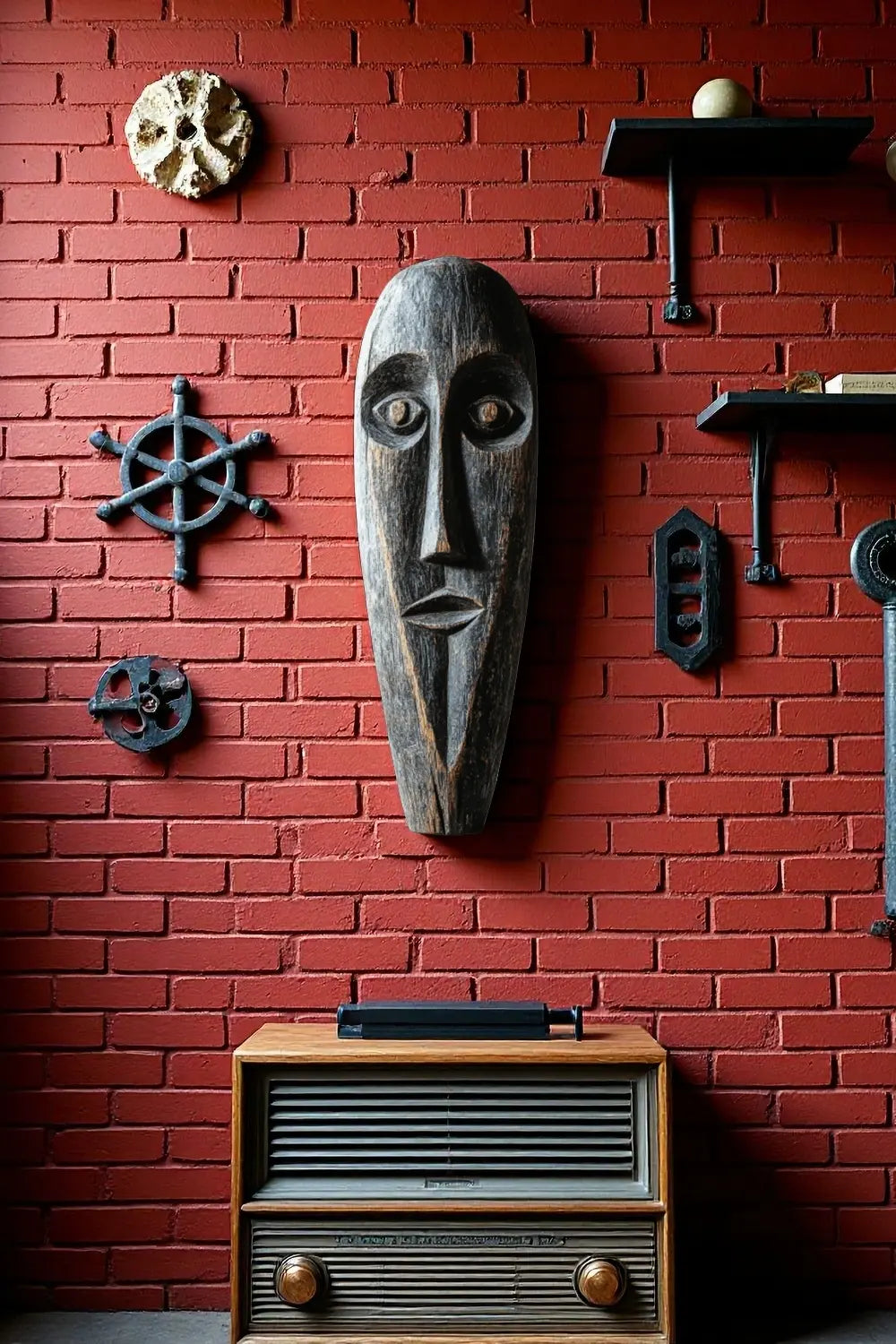 Large Tribal Wooden Mask #ACF 009