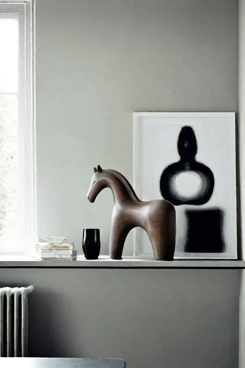 Minimalist Wooden Horse Sculpture #ACF 027