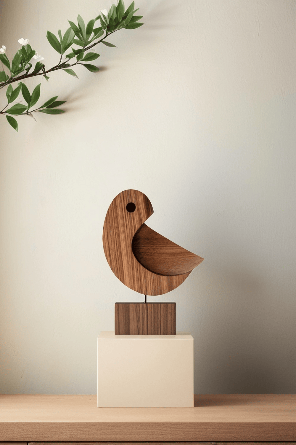 Minimalist Wooden Bird Sculpture #ACF 058