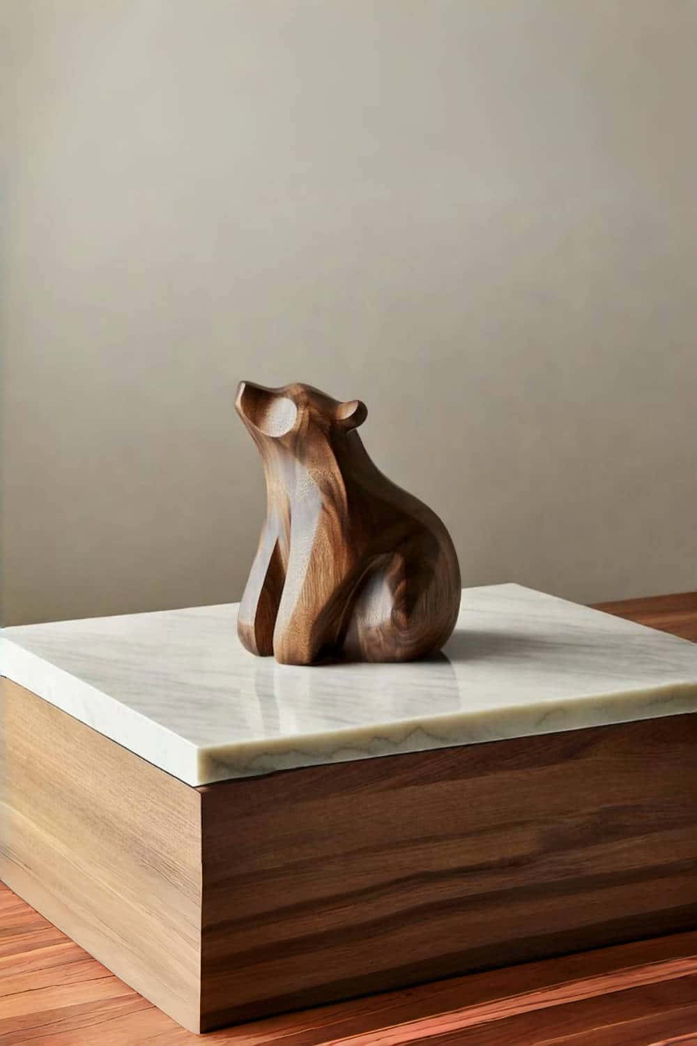 Minimalist Wooden Bear Sculpture #ACF 063