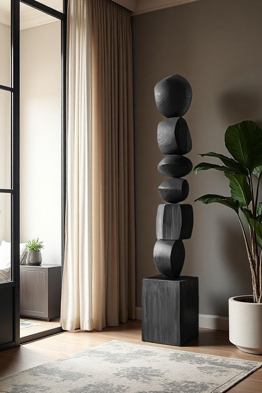 Large Modern Wooden Sculpture #ACF 005