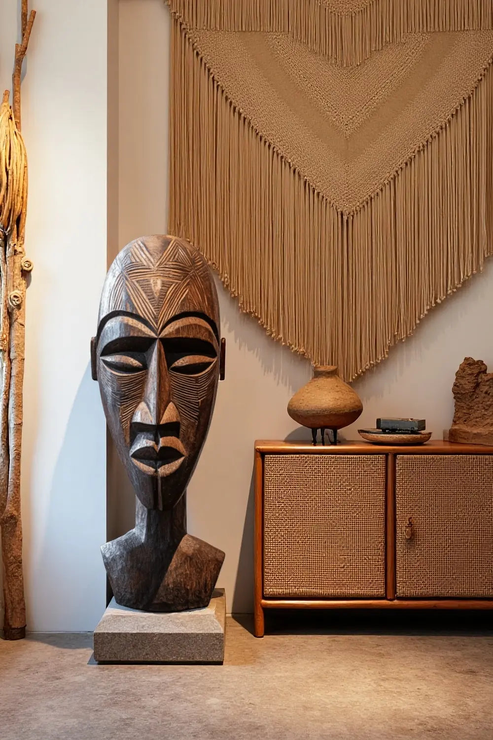 Large Ethnic Wooden Sculpture #ACF 012