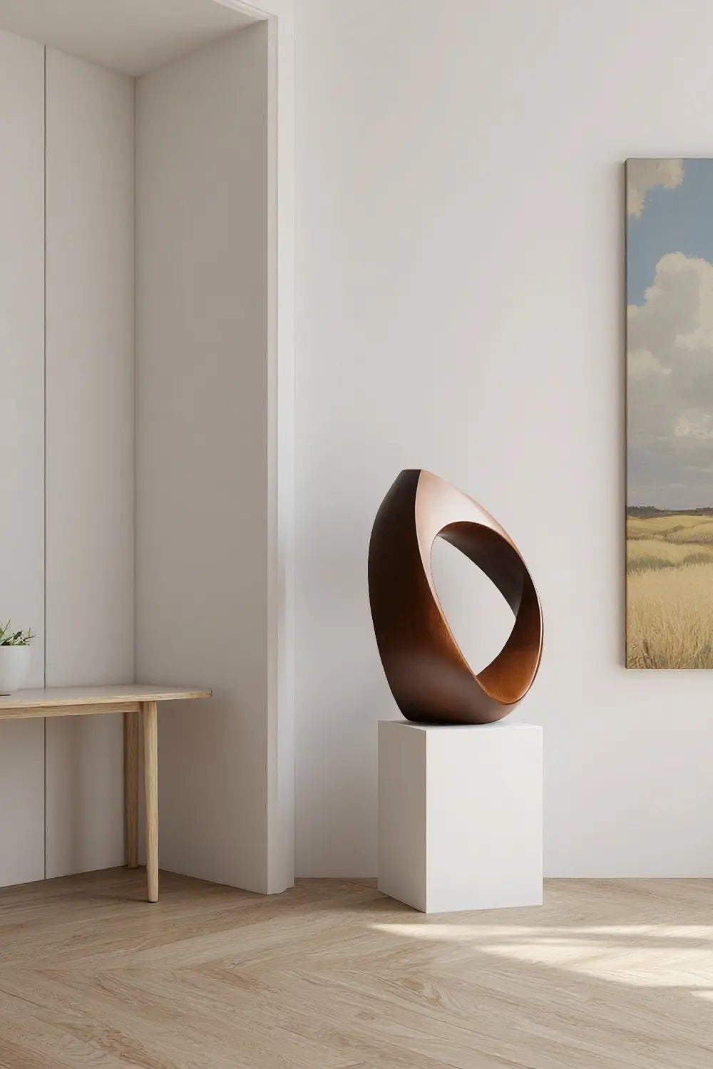 Large Minimalist Wood Sculpture #ACF 007