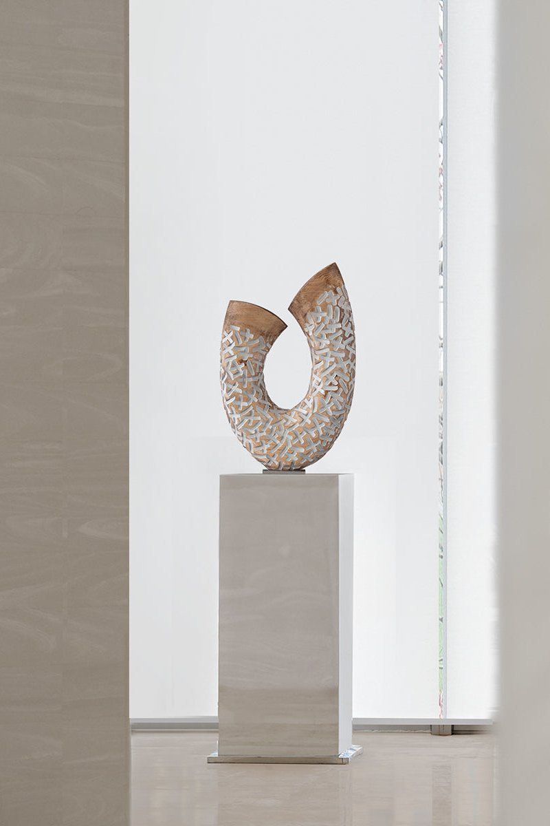 Curved Abstract Wooden Sculpture #AWS 024