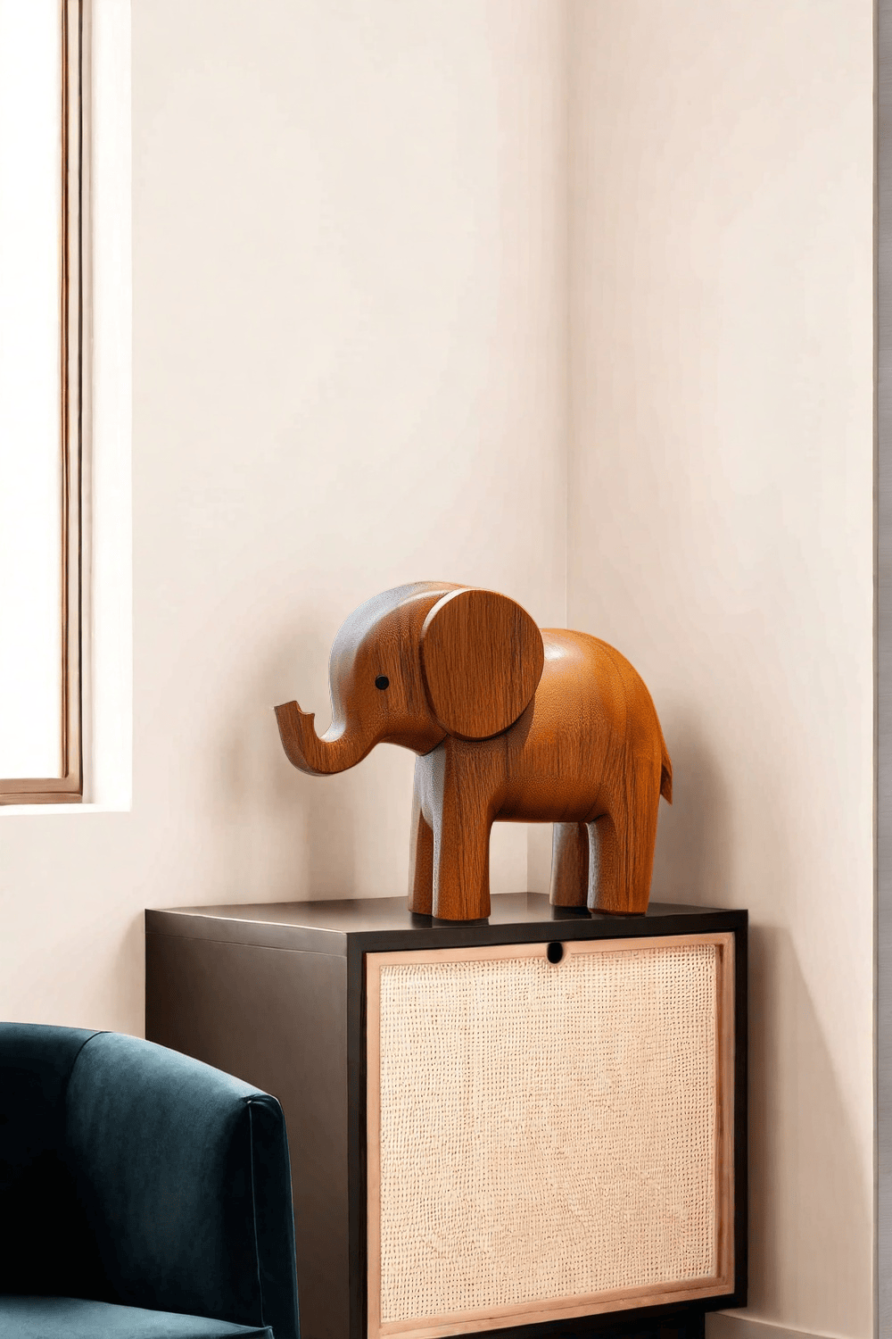 Scandinavian Wooden Elephant Sculpture #ACF 039