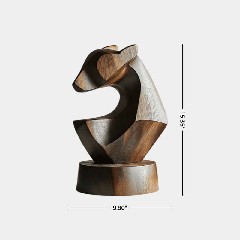 Geometric Wooden Horse Sculpture #ACF 043