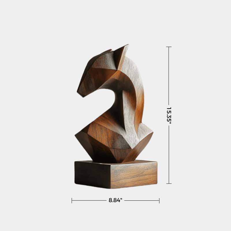 Geometric Wooden Horse Sculpture #ACF 045