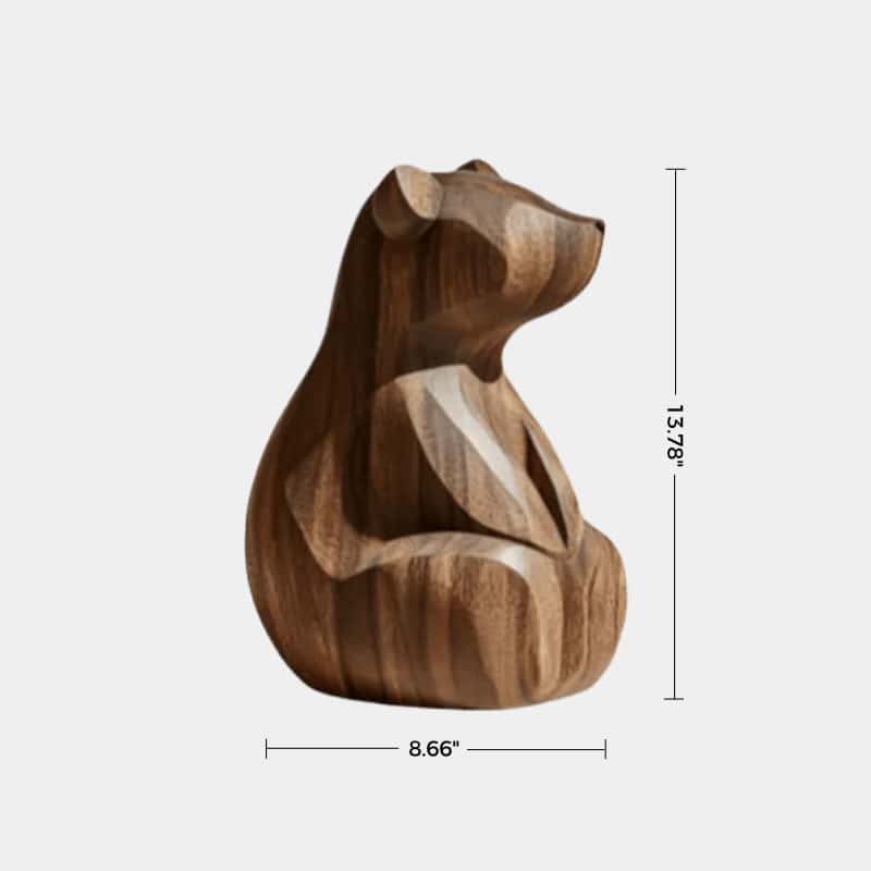 Minimalist Wooden Bear Sculpture #ACF 062