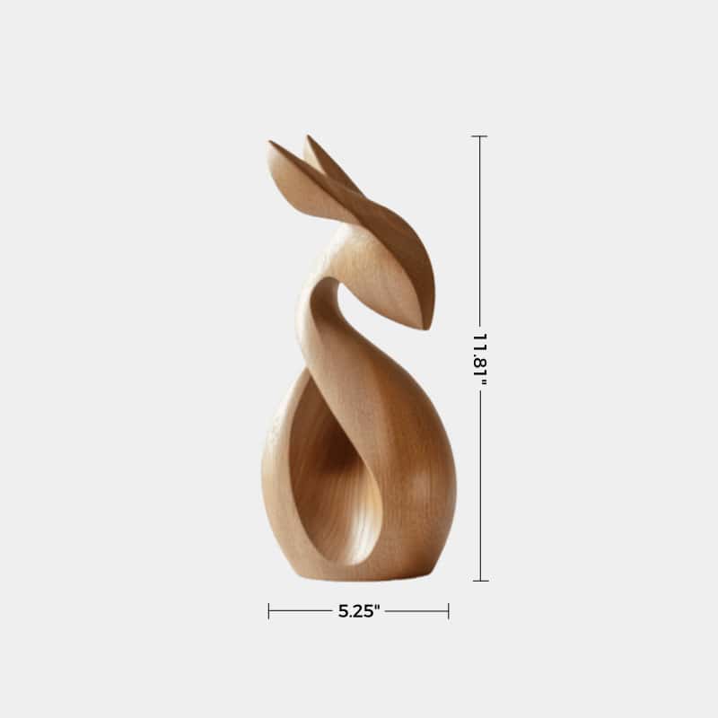 Minimalist Wooden Rabbit Sculpture #ACF 067
