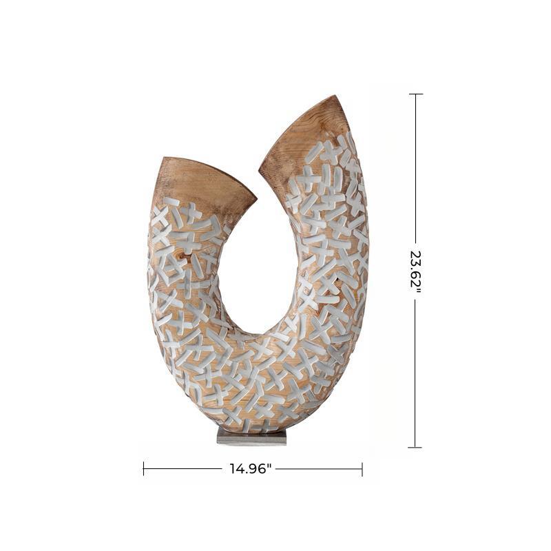 Curved Abstract Wooden Sculpture #AWS 024