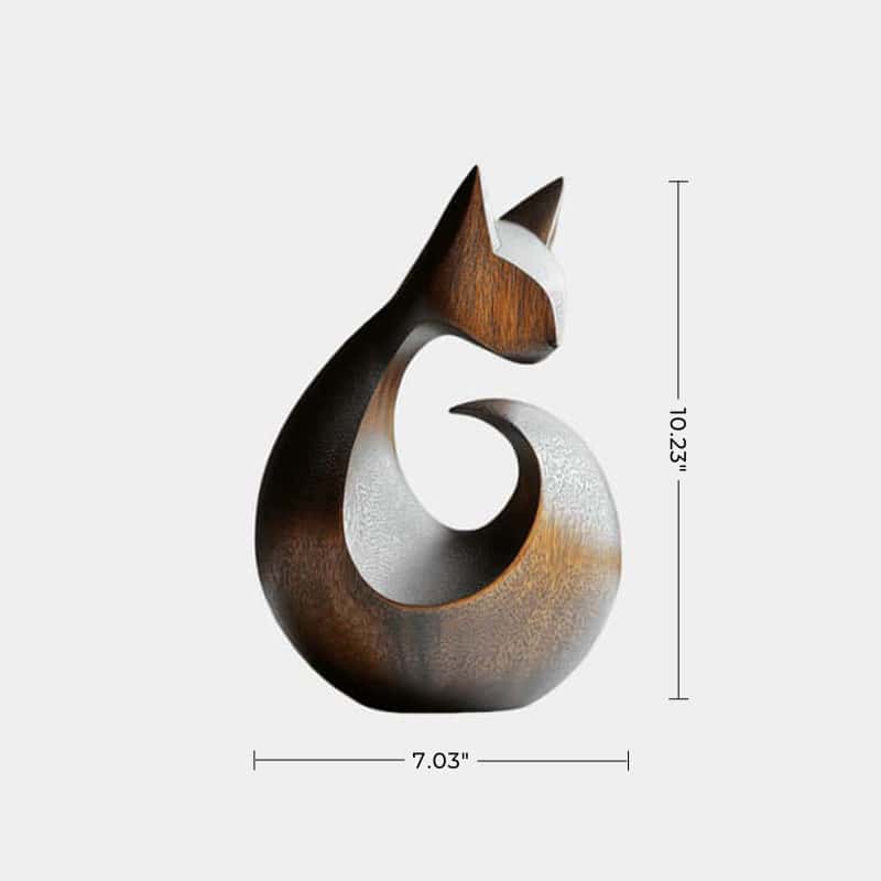 Abstract Wooden Cat Sculpture #ACF 029