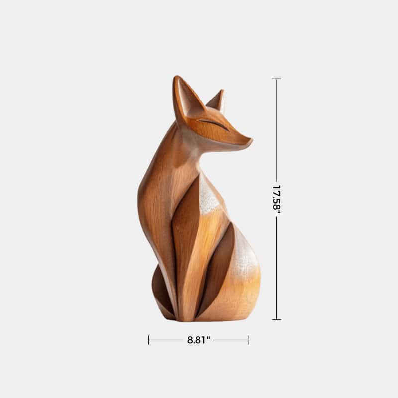 Minimalist Wooden Fox Sculpture #ACF 069