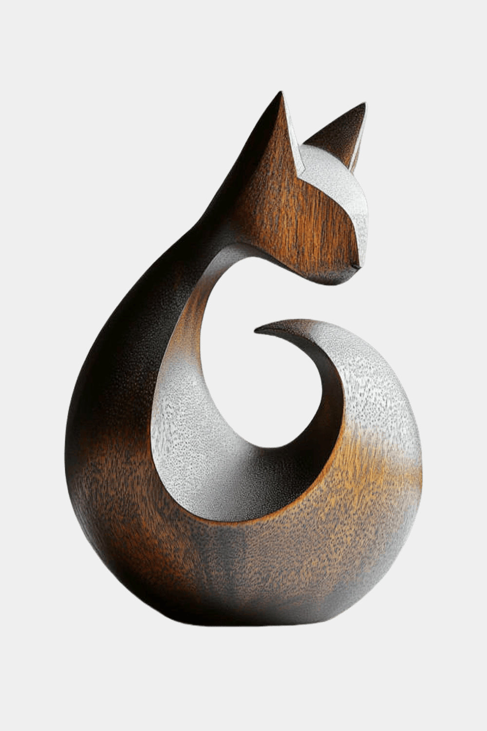 Abstract Wooden Cat Sculpture #ACF 029