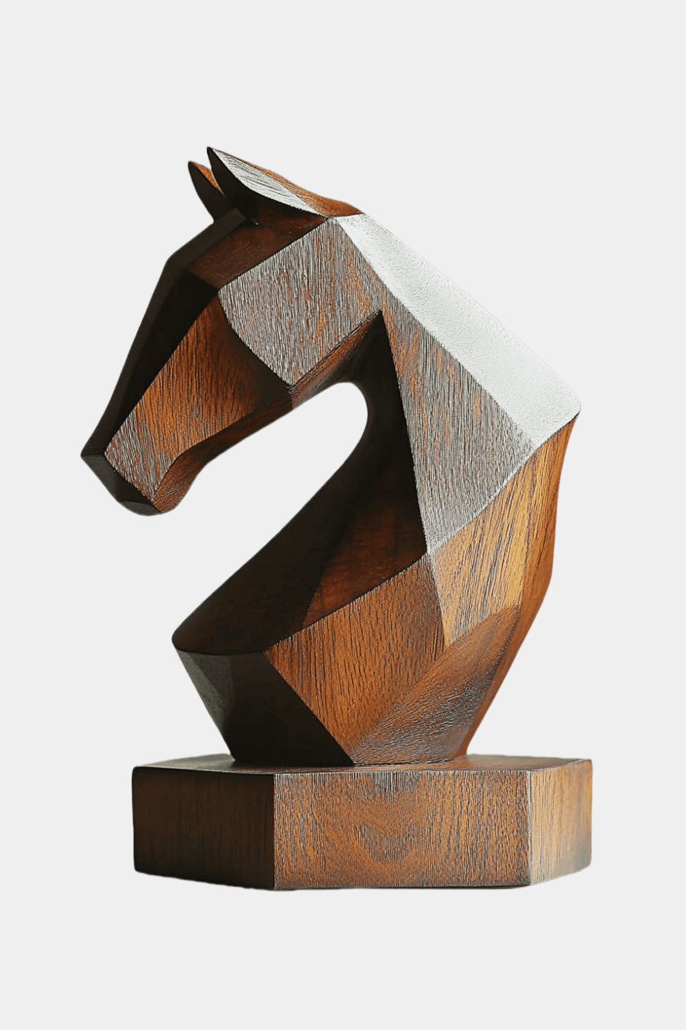 Geometric Wooden Horse Sculpture #ACF 036