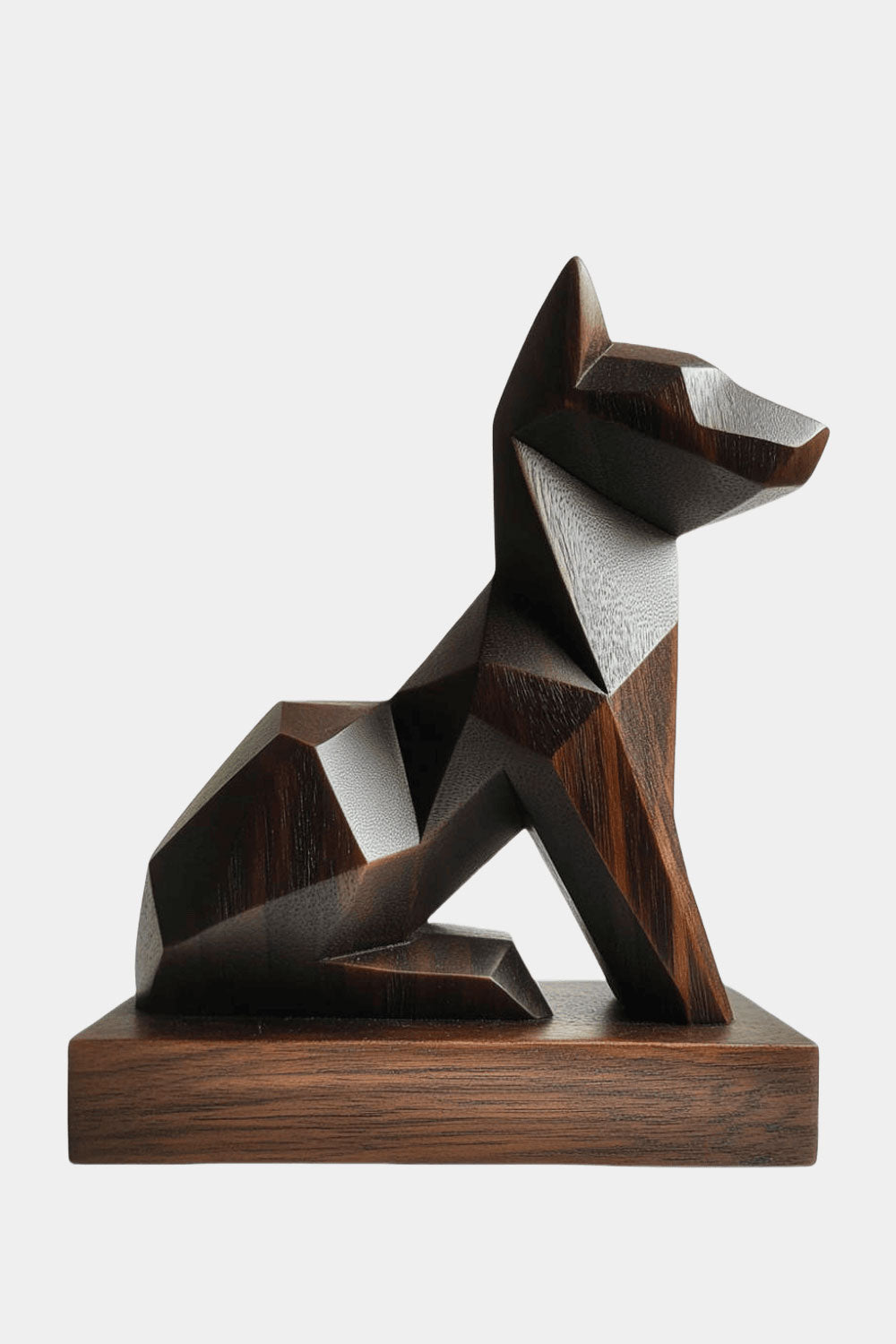 Geometric Wooden Dog Sculpture #ACF 050