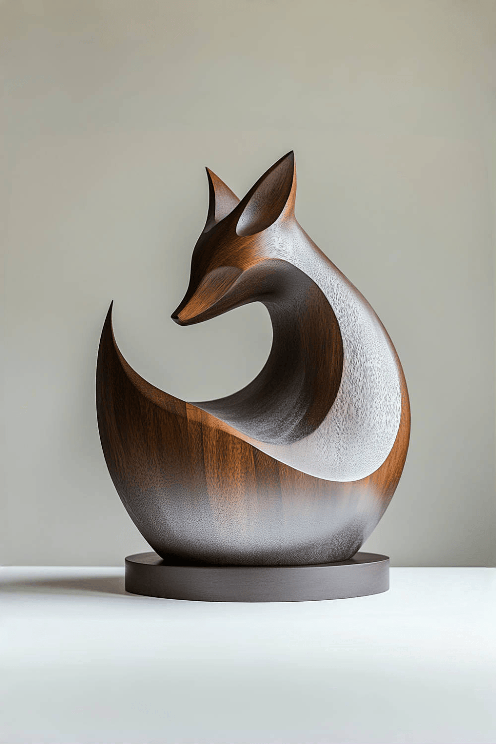 Abstract Wooden Fox Sculpture #ACF 051