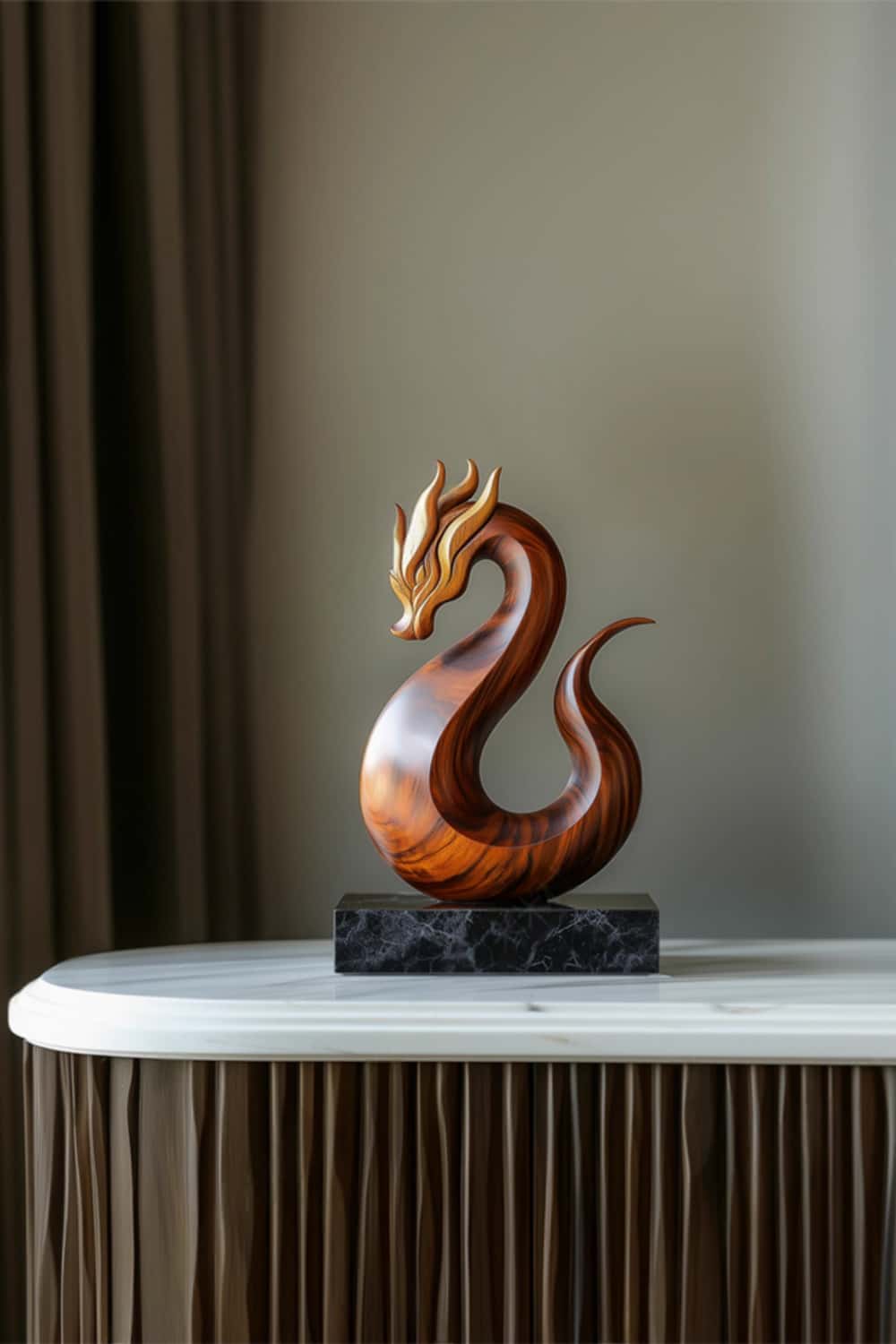 Modern Wooden Dragon Sculpture #ACF 056