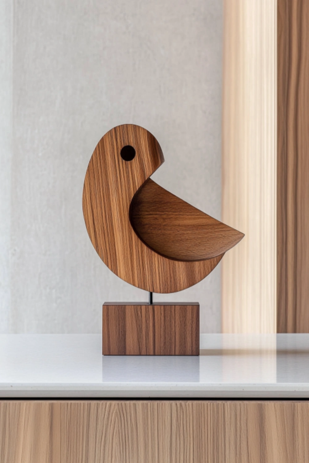 Minimalist Wooden Bird Sculpture #ACF 058