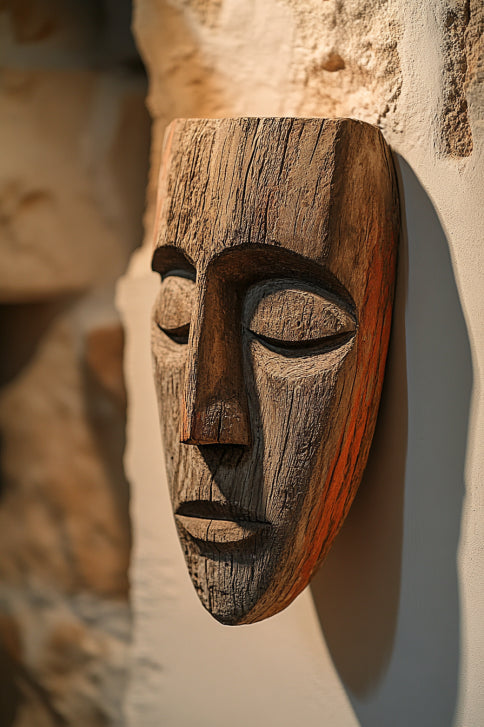 Large Rustic Wooden Mask #ACF 013