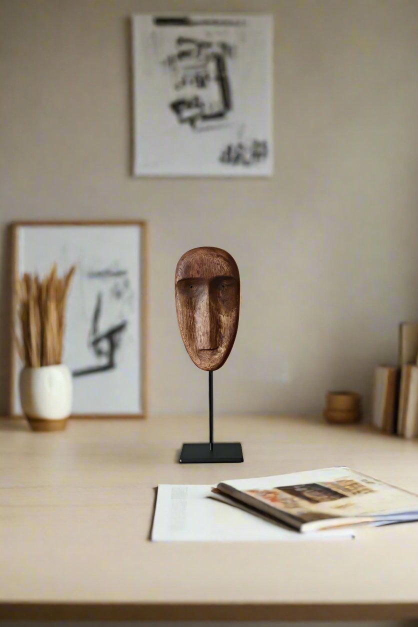 Abstract Wooden Face Sculpture #AWS 021