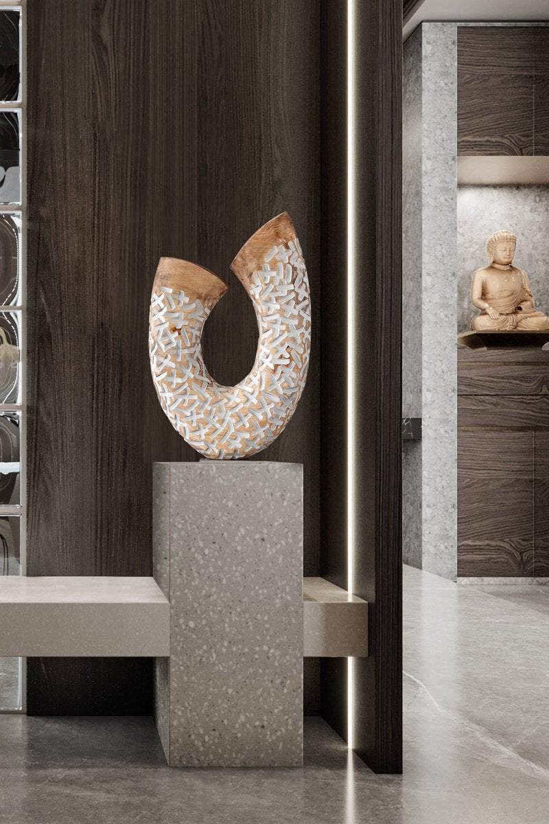 Curved Abstract Wooden Sculpture #AWS 024
