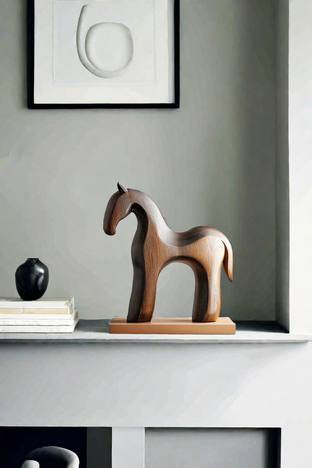 Modern Wooden Horse Sculpture #ACF 028